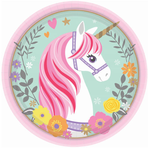 Magical Unicorn Party Supplies Tableware Dessert Plates 8CT