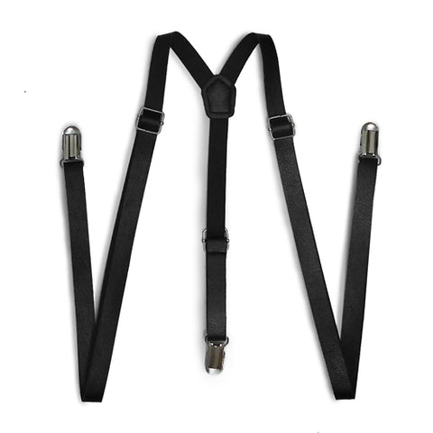 Black Skinny Leather Suspender