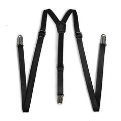 Black Skinny Leather Suspender