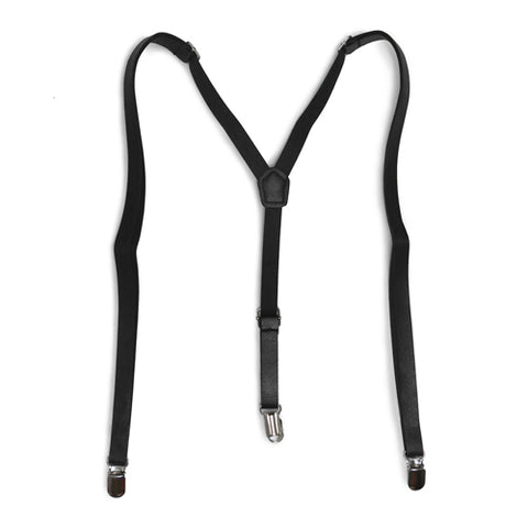 Black Skinny Leather Suspender