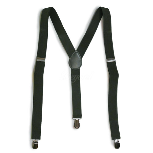 Olive Hunter Green Matching Set Suspender and Bow Tie