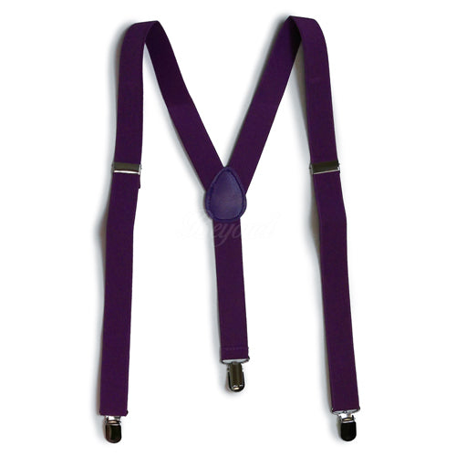 Neon Purple Matching Set Suspender and Bow Tie