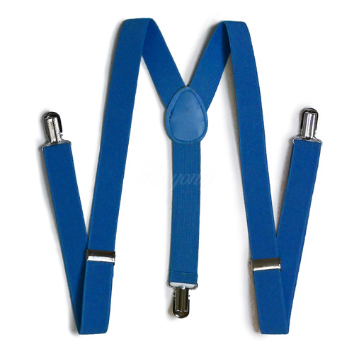 Neon Blue Matching Set Suspender and Bow Tie