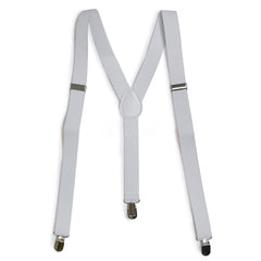 White Matching Set Suspender and Bow Tie