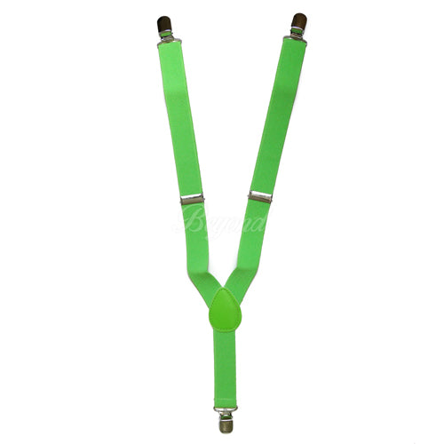 Kids Toddler Light Green Matching Set Suspender and Bow Tie