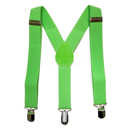 Kids Toddler Light Green Matching Set Suspender and Bow Tie