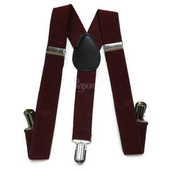 Kids Toddler Burgundy Matching Set Suspender and Bow Tie