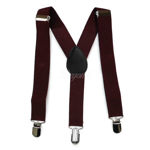 Kids Toddler Burgundy Matching Set Suspender and Bow Tie