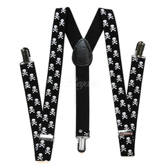Halloween Skull Matching Set Suspender and Bow Tie