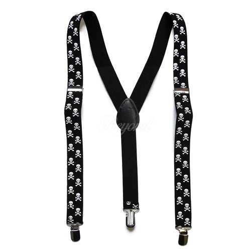 Halloween Skull Matching Set Suspender and Bow Tie