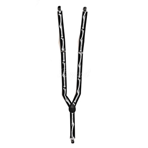 Halloween Skeleton Skull Matching Set Suspender and Bow Tie