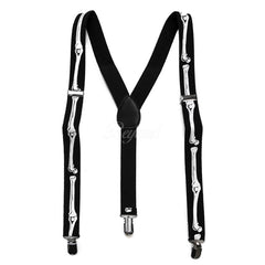 Halloween Skeleton Skull Matching Set Suspender and Bow Tie