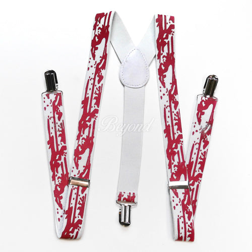 Halloween Novelty Bloody Bow Tie And Suspender Matching Set Tuxedo